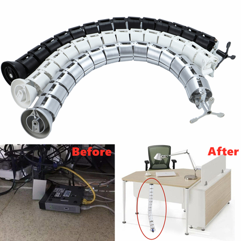 Organizador de almacenamiento de tubos en espiral para el hogar, accesorio para el hogar, soporte para enchufes, Cable de alimentación inferior de mesa ► Foto 1/6