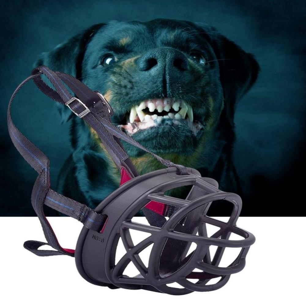 Máscara bozal ajustable para perros, máscara bozal de malla de silicona antimordedura, con cuello Halter, cesta para bozal fuerte, accesorios para Entrenamiento de mascotas ► Foto 1/6