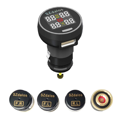 Sistema de Monitor de presión de neumáticos tpms inalámbrico szdalos TP200, tmps con cargador de cigarrillo, Sensor externo, novedad de 2022 ► Foto 1/5