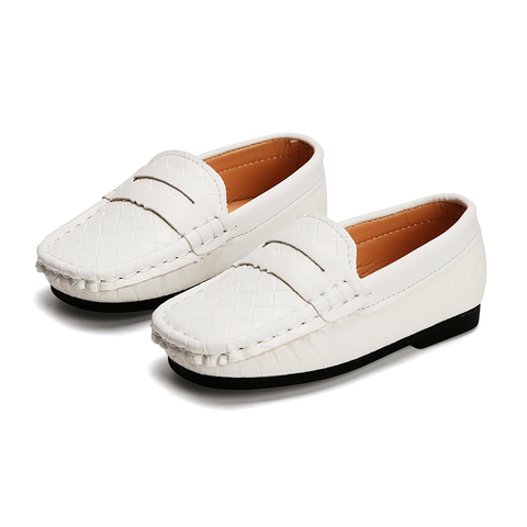 Zapatos de cuero para niños, mocasines informales para boda, actuación de fiesta, blanco, negro, marrón, 21-30 ► Foto 1/6