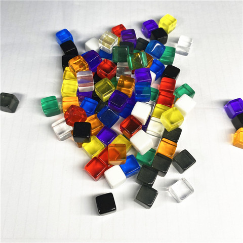 50 unids/set 8mm transparente Grey Esquina cuadrada de cristal de colores dados pieza de ajedrez ángulo recto tamiz cubo rompecabezas juego de 10 colores ► Foto 1/6