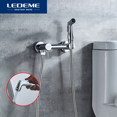 Leeme-grifo de bidé de mano para baño, bidé de ducha de rociador de dos funciones, soporte enganchado, grifos cromados, cabezal de L5398-6 ► Foto 1/6