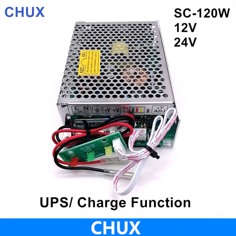 Fuente de alimentación conmutada Ups, 120W, 12v, 24V, con función de carga UPS, 110/220v, CA a CC, 12V, 24V, cargador de batería SC-120W-12V 24v ► Foto 1/6