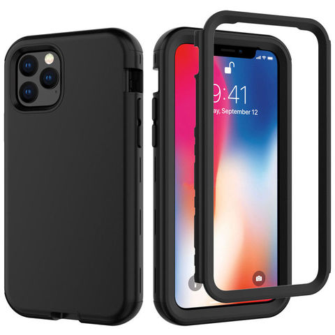 Funda 3 en 1 híbrida a prueba de golpes para iPhone 12 Mini 12Pro 11Pro Max PC y silicona 360, funda trasera de protección de alta resistencia ► Foto 1/6