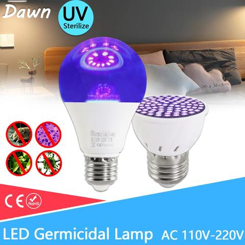 Bombilla LED germicida UV, GU10, E27, MR16, E14, lámpara de desinfección UV, lámpara esterilizadora LED, 2835 SMD, 220V, 240V, bombilla LED ultravioleta ► Foto 1/6