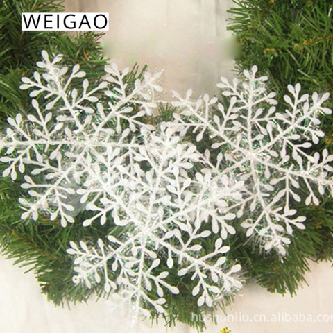 WEIGAO-30 Uds. Decoraciones para árboles de Navidad, adornos de copos de nieve blancos, decoración para fiesta de Navidad para el hogar, nieve Artificial, Año Nuevo ► Foto 1/4