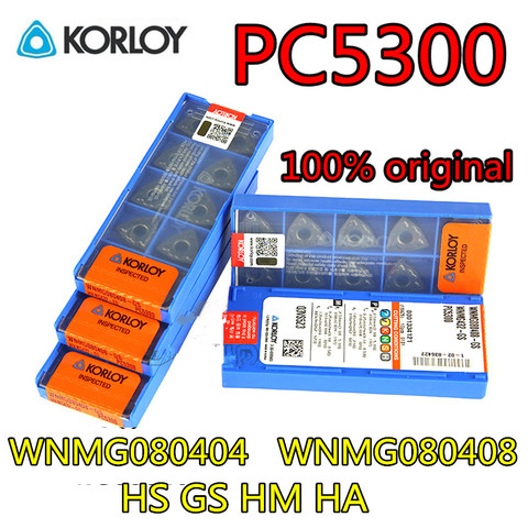 WNMG080404 WNMG080408 HS GS. HA PC5300 100% original inserto de carburo KORLOY de procesamiento de acero inoxidable: acero inoxidable y acero, etc. ► Foto 1/1