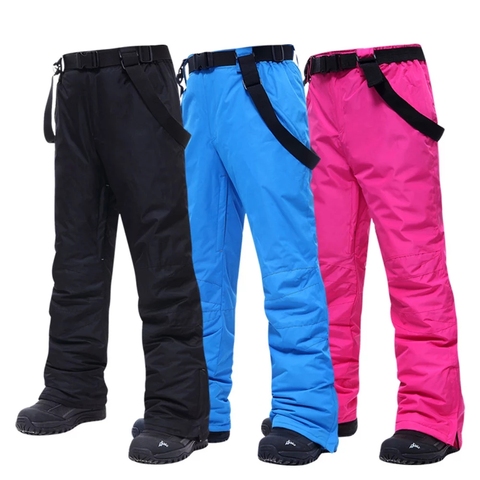 Pantalones de esquí para hombres y mujeres al aire libre de alta calidad a prueba de viento impermeable cálido par de nieve pantalones de invierno esquí Snowboard pantalones marca ► Foto 1/6