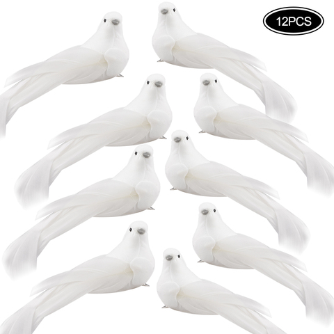 12 Uds Artificial aves Clip de aves de Navidad boda Artificial aves árbol artesanal adornos de Monden nuevo N11 ► Foto 1/6