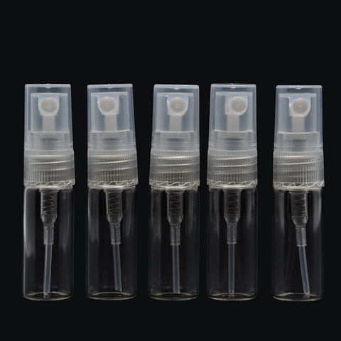 50 unids/lote 2ml 3ml 5ml 10ml portátil de vidrio claro botella de Perfume recargable con Spray Perfume vacío cosmético frascos con atomizador ► Foto 1/6