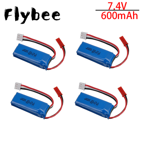 7,4 V 600mAh 20C Lipo batería para WLtoys K969 K979 K989 K999 P929 P939 RC piezas del coche 2s 7,4 mAh 600 V batería 1 Uds a 5 uds ► Foto 1/5