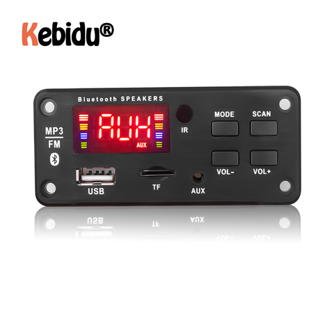 Módulo MP3 de 5V y 12V para reproductor de Radio de coche, placa decodificadora con Bluetooth 5,0, manos libres, compatible con grabación, FM, TF, tarjeta SD, módulo de Audio auxiliar ► Foto 1/6