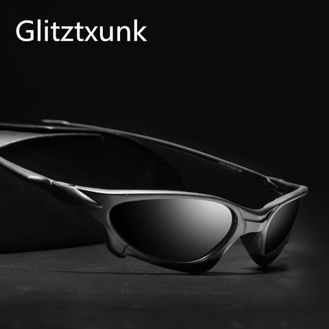 Glitztxunk-gafas de sol polarizadas deportivas para hombre, anteojos de sol masculinos de diseño Retro de marca, para conducir, color negro, con UV400 ► Foto 1/6