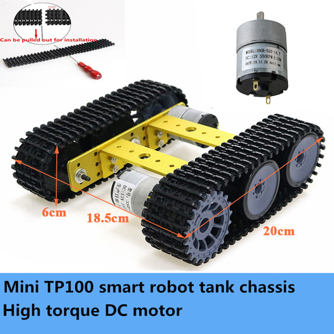 Robot de oruga inteligente sin montar educativo Mini TP100 Metal Rc Tank chasis Kit alto par 33GB-520 DC Motor DIY para Arduino ► Foto 1/6