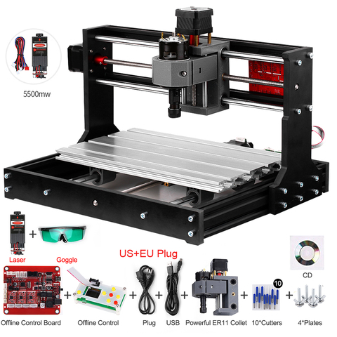 KKMOON-máquina de grabado CNC 3018 Pro GRBL ER11, versión mejorada, grabadora láser, Mini fresadora CNC, bricolaje ► Foto 1/1