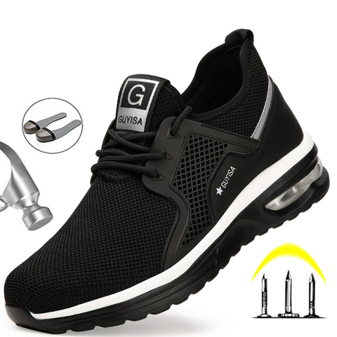 Zapatos de seguridad con punta de acero para hombre, zapatillas de trabajo a prueba de perforaciones, indestructibles, nuevas ► Foto 1/6