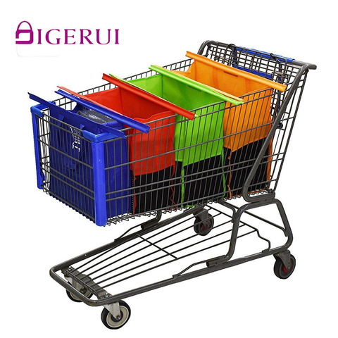 DIGERUI-gran oferta de 4 unidades, carrito de la compra, Bolsas plegables reutilizables, Bolsas de supermercado ecológicas ► Foto 1/6