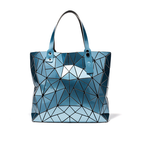 Bolso grande de lujo con holograma para mujer, bolsa grande de diseñador para playa, bolso de hombro con formas geométricas, plateado ► Foto 1/5