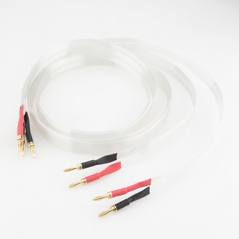 Cable de altavoz de audio de alta gama, conector chapado en oro y cobre puro, OCC, fibra de carbono chapada en plata, enchufe chapado en oro ► Foto 1/6