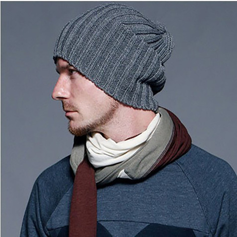 Sombrero de punto de moda para hombre, sombrero de punto de otoño e invierno, sombrero de invierno para hombre, sombrero unisex de moda ► Foto 1/6