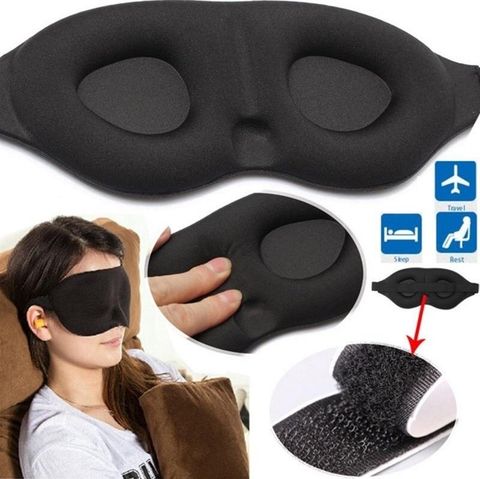 Mascarilla para dormir 3D para hombre y mujer, Parche de sombra para ojos, suave, portátil, para viajes ► Foto 1/6