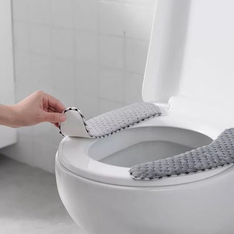 Universal gruesa de invierno cubierta de asiento del inodoro de gato lindo inodoro cubierta retrete lavable etiqueta engomada accesorios de baño Baño Mat ► Foto 1/6