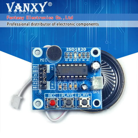 1 piezas ISD1820 grabación Módulo de voz módulo telediphone bordo con micrófonos + altavoz para arduino nuevo ► Foto 1/6