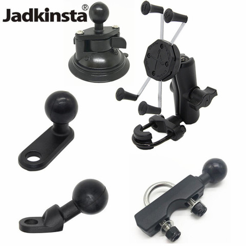 Jadkinsta-soporte de montaje en bola ajustable para motocicleta, manillar de montaje de espejo retrovisor con brazo de doble toma de 6cm para teléfono Gopro ► Foto 1/6