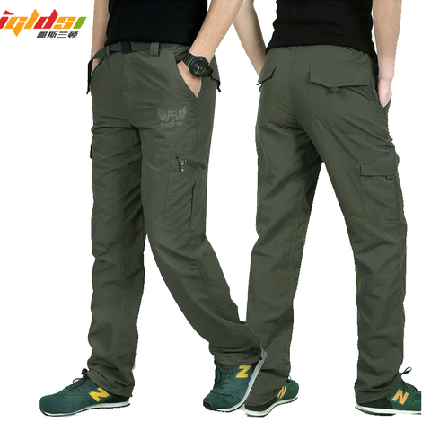 Pantalones Cargo de estilo militar para hombre, impermeables, transpirables, con bolsillos del ejército, informales, de talla grande 4XL, para verano ► Foto 1/6