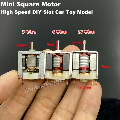 Micromotor de CC de alta velocidad para coche, Mini Motor cuadrado de 18mm, CC de 3V, 4,5 V, 6V, 9V, 12V, ranura para manualidades, 020 ► Foto 1/6