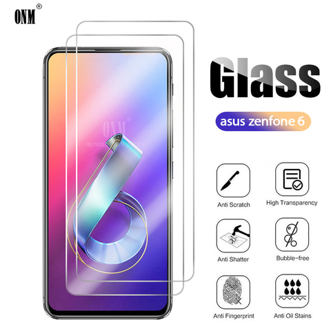 2 uds vidrio templado para ASUS ZENFONE 6 ZS630KL Protector de pantalla ZENFONE 6 ZS630KL película protectora de vidrio ► Foto 1/6