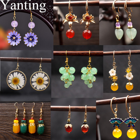 Yanting-pendientes sencillos colgantes para mujer, accesorios de moda, nuevo diseño, pendientes de verano, concha de piedra Natural, 2022 ► Foto 1/6