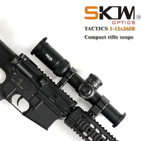 SKWoptics 1-12x26 Riflescope 34mm CNC anillos retículo táctico a prueba de choque mira de Rifle de caza alcance ► Foto 1/6