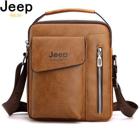 JEEPBULUO-Bolso de hombro informal para hombre, bandoleras clásicas de alta calidad, de cuero sintético, con capacidad ► Foto 1/6