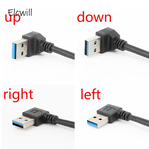 Cable de extensión USB 3,0, Cable de carga de sincronización de datos USB, supervelocidad, macho a hembra de 90 grados, ángulo izquierdo y derecho, 5Gbps ► Foto 1/6