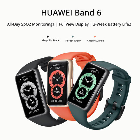 Huawei-pulsera inteligente Band 6 versión Global, reloj inteligente con control del ritmo cardíaco y del sueño, oxígeno en sangre, Pantalla AMOLED de 2022 pulgadas, novedad de 1,47 ► Foto 1/6