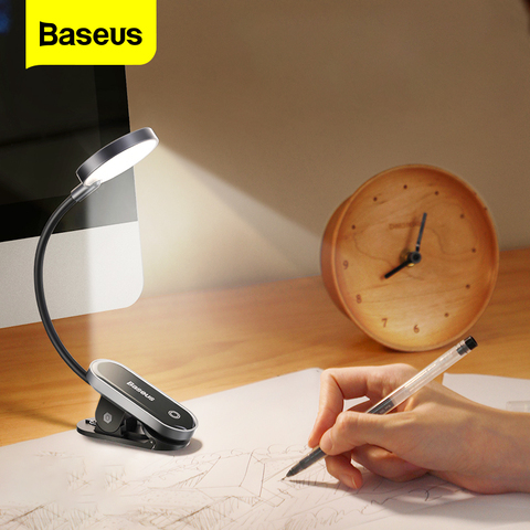 Baseus-Lámpara LED de mesa con Clip, lámpara de lectura de estudio táctil Flexible para dormitorio, mesita de noche, recargable vía USB ► Foto 1/6