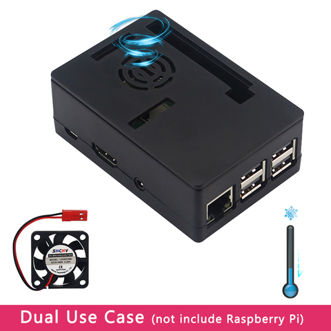 ¡Novedad! Raspberry Pi 3 Modelo B + Plus carcasa de plástico ABS caja de carcasa + ventilador de refrigeración de 5V para Raspberry Pi 3 pantalla táctil de 3,5 pulgadas ► Foto 1/6