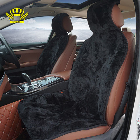 Cubierta UNIVERSAL de piel de oveja NATURAL para asiento de coche, accesorios de INTERIOR de coche, gran oferta ► Foto 1/6