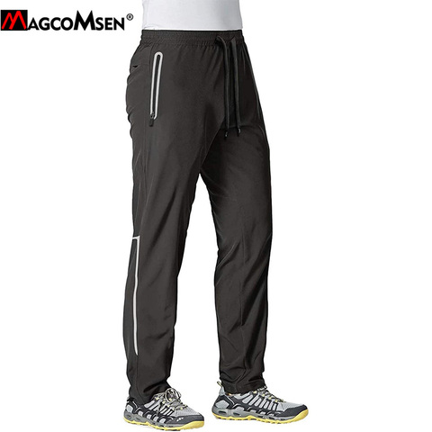 MAGCOMSEN-pantalones de chándal de secado rápido para hombre, pantalón informal para correr, para gimnasio, Fitness, ropa deportiva, pantalones de chándal con cintura elástica, para verano ► Foto 1/6