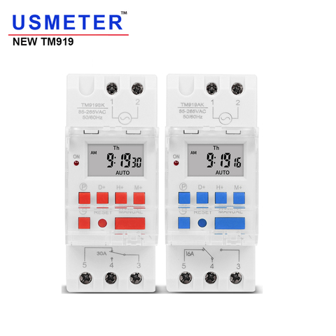 TM919 230V semanalmente 7 días interruptor de tiempo Digital programable relé temporizador Control 16A 30A carril Din con función de Cuenta atrás ► Foto 1/6