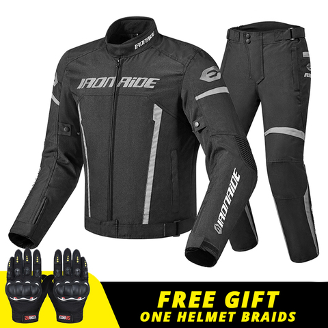 Chaqueta impermeable para motocicleta para hombre, pantalones de carreras, chaqueta de Moto, armadura corporal, protección, traje de Motocross con Linner ► Foto 1/6