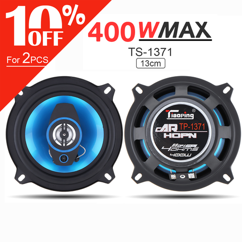 Altavoces Hifi estéreo 2 uds. De 5 pulgadas y 400W, Audio de coche Coaxial de 2 vías con frecuencia de rango completo, altavoz de descanso para coches y vehículos ► Foto 1/6