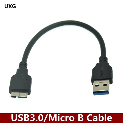 Cable adaptador convertidor de alta velocidad, Cable de datos negro de 10cm, 5Gbps, USB 3,0 A macho A Micro B macho, 10 pines, 20cm, 30cm, 50cm ► Foto 1/6