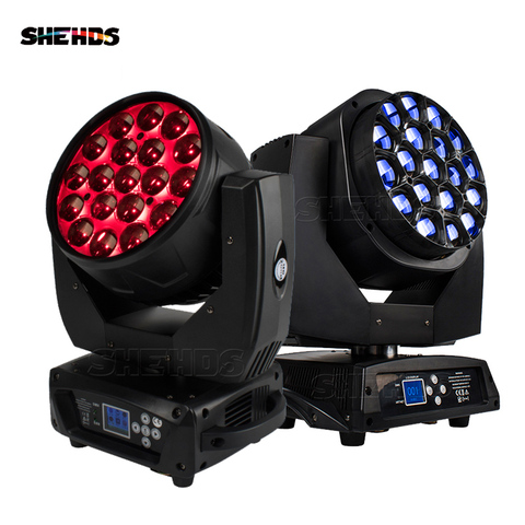 Luz LED RGBW de Ojos de abejas grandes para escenario, Rayo de Zoom, luz con cabezal móvil para DJ, discoteca, KTV, Bar, club nocturno, SHEHDS, 2 unidades, 19x15W ► Foto 1/6