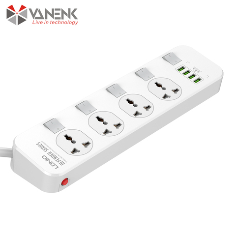 Tarjeta de alimentación Universal Individual, extensión de interruptor USB, toma de corriente de plomo, adaptador de viaje, 4USB 3.4A ► Foto 1/6