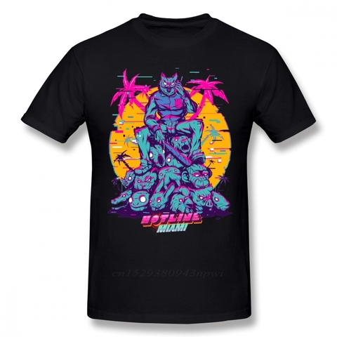 Hotline-Camiseta de Miami para hombre, Camiseta estampada de moda, Camiseta de algodón de 100%, divertida camiseta de manga corta 3xl ► Foto 1/6