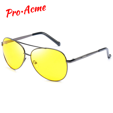 Pro Acme piloto visión nocturna de conducción gafas lente amarillo clásico Anti Glare Vision conductor seguridad gafas para hombres CC0101 ► Foto 1/6