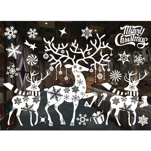 Ventana de año nuevo PVC Adhesivo de pared de Navidad DIY pegatinas para pared de Ciudad de nieve Calcomanía para el hogar Decoración de Navidad para suministros para el hogar ► Foto 1/6