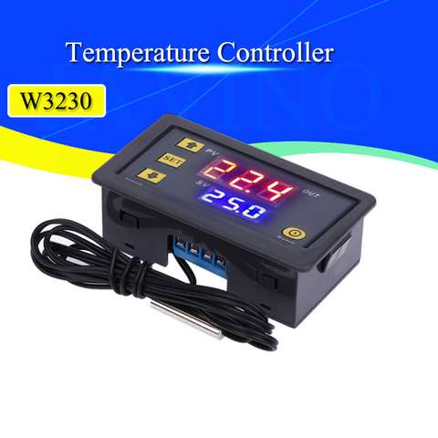 W3230 12V 24V línea de sonda de AC110-220V 20A Control Digital de temperatura pantalla LED termostato con instrumento de Control de calor/refrigeración ► Foto 1/6